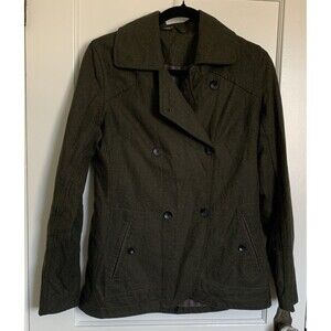 Women’s Nau Wool Jacket Sz S Riding Field Flattering Dark Green/Brown